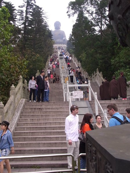 Stairs to Tian Tan Buddha figure